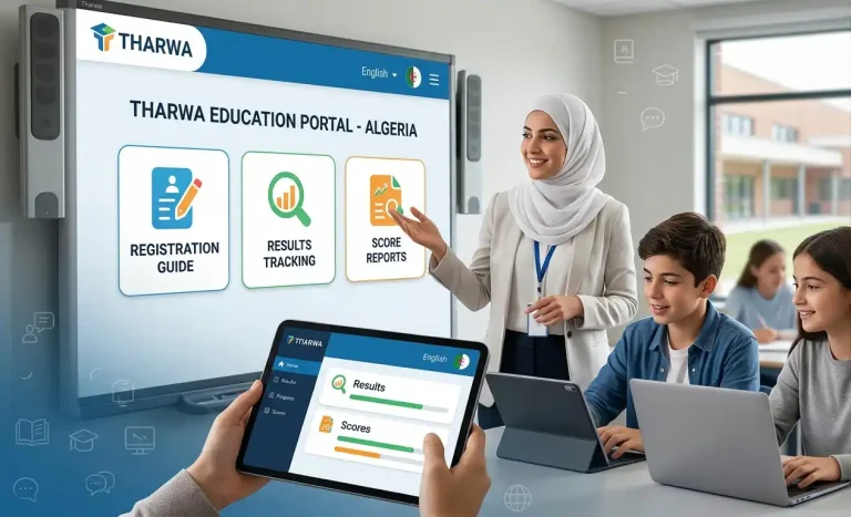 tharwa.education.gov.dz 2026 | دليل التسجيل، متابعة النتائج وكشوف النقاط