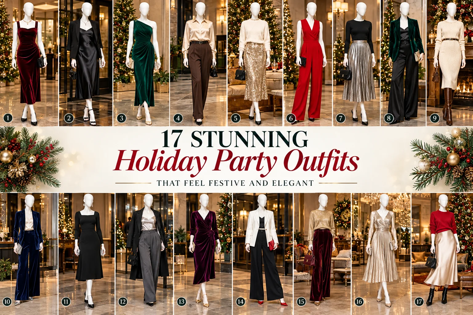 17 Stunning Holiday Party Outfits That Feel Festive and Elegant